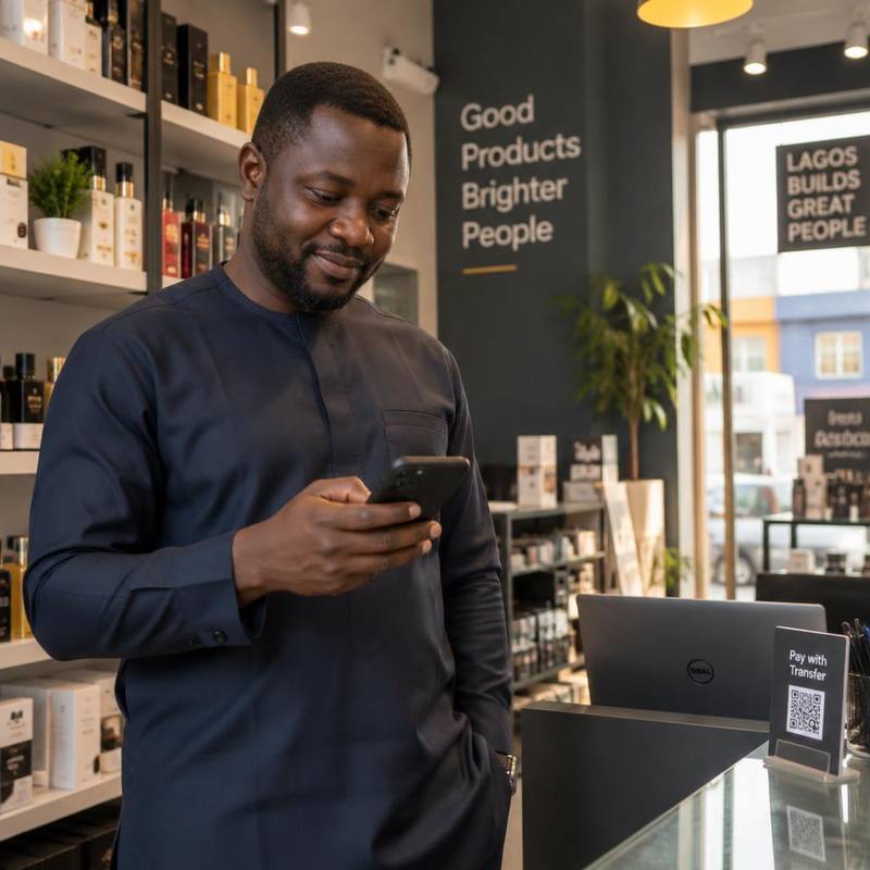 A shop owner in Lagos paying his electricity bill from his phone